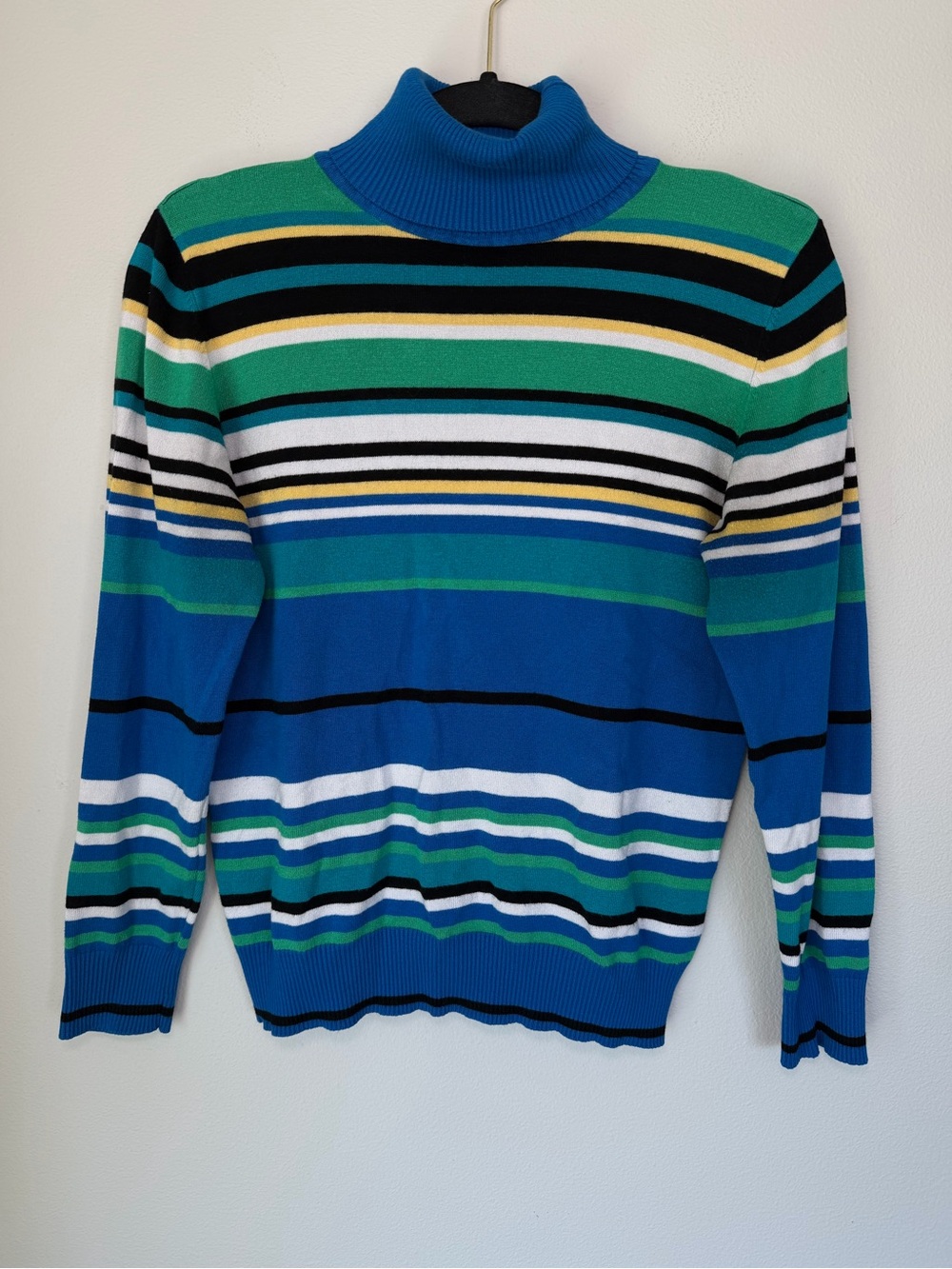Vintage Joseph A Striped Turtleneck Sweater Top 90’s Lightweight Retro